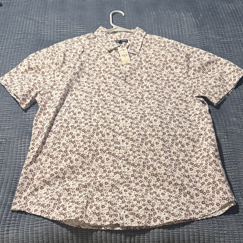 Express Burgundy Floral Men's Shirt